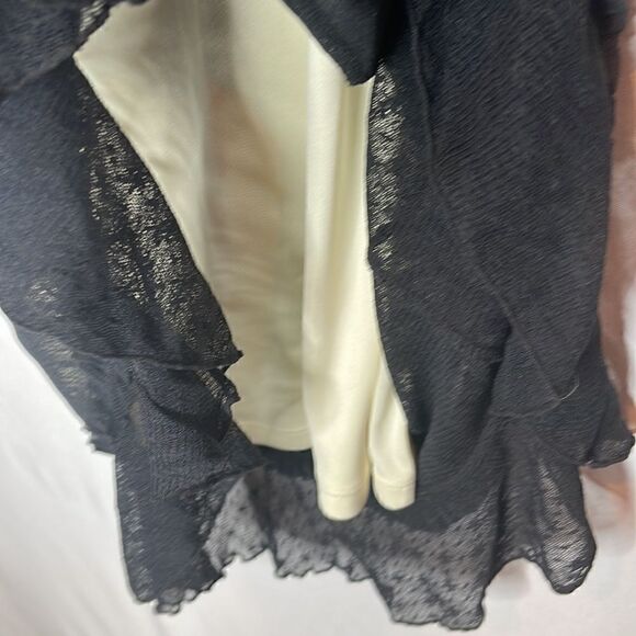 Express Black Sheer Lace Ruffle Peplum Pencil Skirt. Size Medium. - Picture 9 of 12